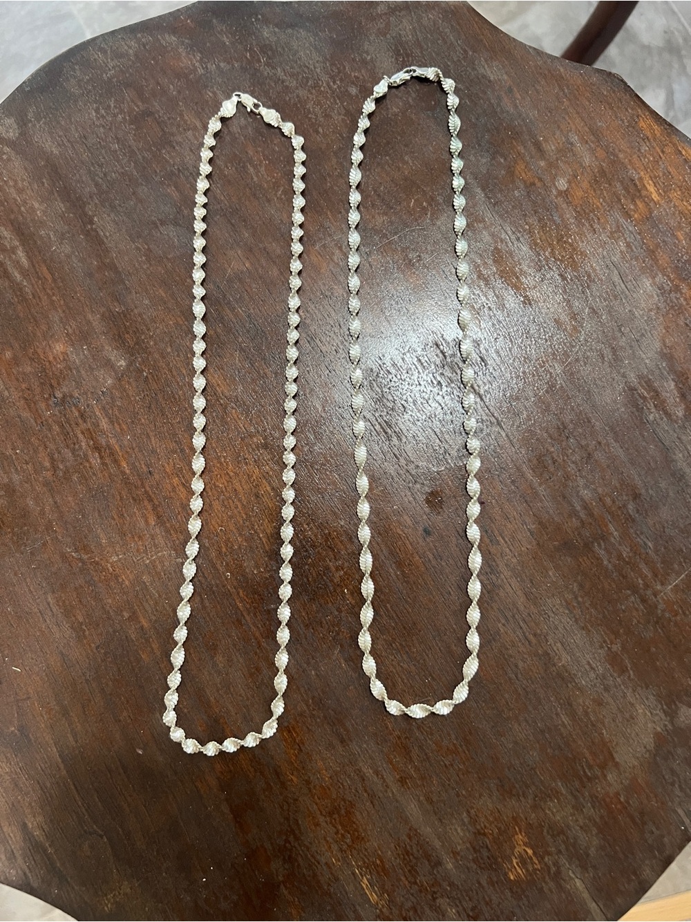 Genuine 925 Silver Twisted Bead Necklace - Elegant Women’s Jewelry